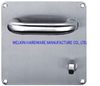 Manija de palanca de puerta de acero inoxidable en placa para puerta de madera (PLQDT-203)
