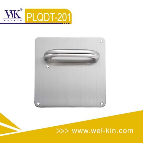 Tirador de puerta de tubo de acero inoxidable 304 con placa (PLQDT-201)