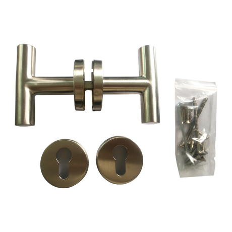 Manija de puerta hueca de tubo estilo T de acero inoxidable