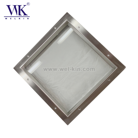 Portillas y ventanas de ojo de buey arquitectónicas de acero inoxidable Vidrio esmerilado cuadrado en ambos lados, para puertas y paredes